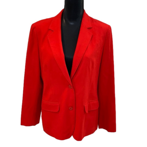 VINTAGE 70s Pendleton Red Two Button Notched Lapel Wool Women's Blazer 16